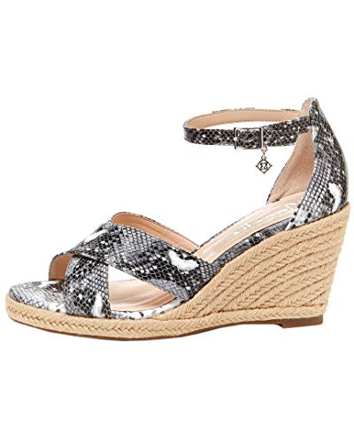 Nanette Lepore Sandálias femininas Quirky de couro Peep Toe casuais com tira no tornozelo, cinza, tamanho 9