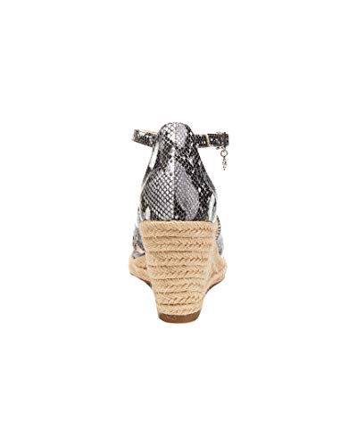 Nanette Lepore Sandálias femininas Quirky de couro Peep Toe casuais com tira no tornozelo, cinza, tamanho 9