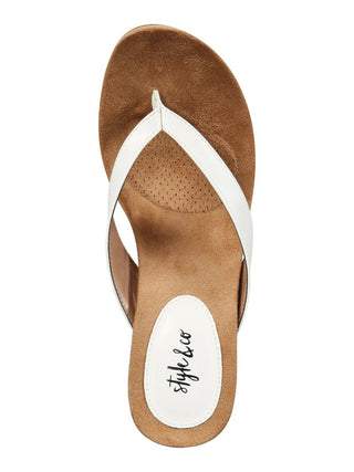 Sandália feminina estilo &amp; co plataforma acolchoada confortável, bico redondo, cunha, tira fina, marrom, tamanho 9,5 M