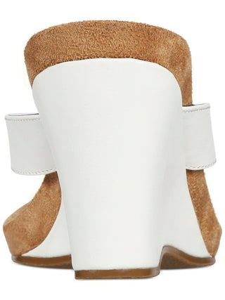 Sandália feminina estilo &amp; co plataforma acolchoada confortável, bico redondo, cunha, tira fina, marrom, tamanho 9,5 M