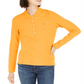 Polo Tommy Hilfiger feminino de manga comprida laranja tamanho XS
