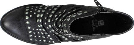 Bota feminina White Mountain Desire com tachas, preta, tamanho 6 M