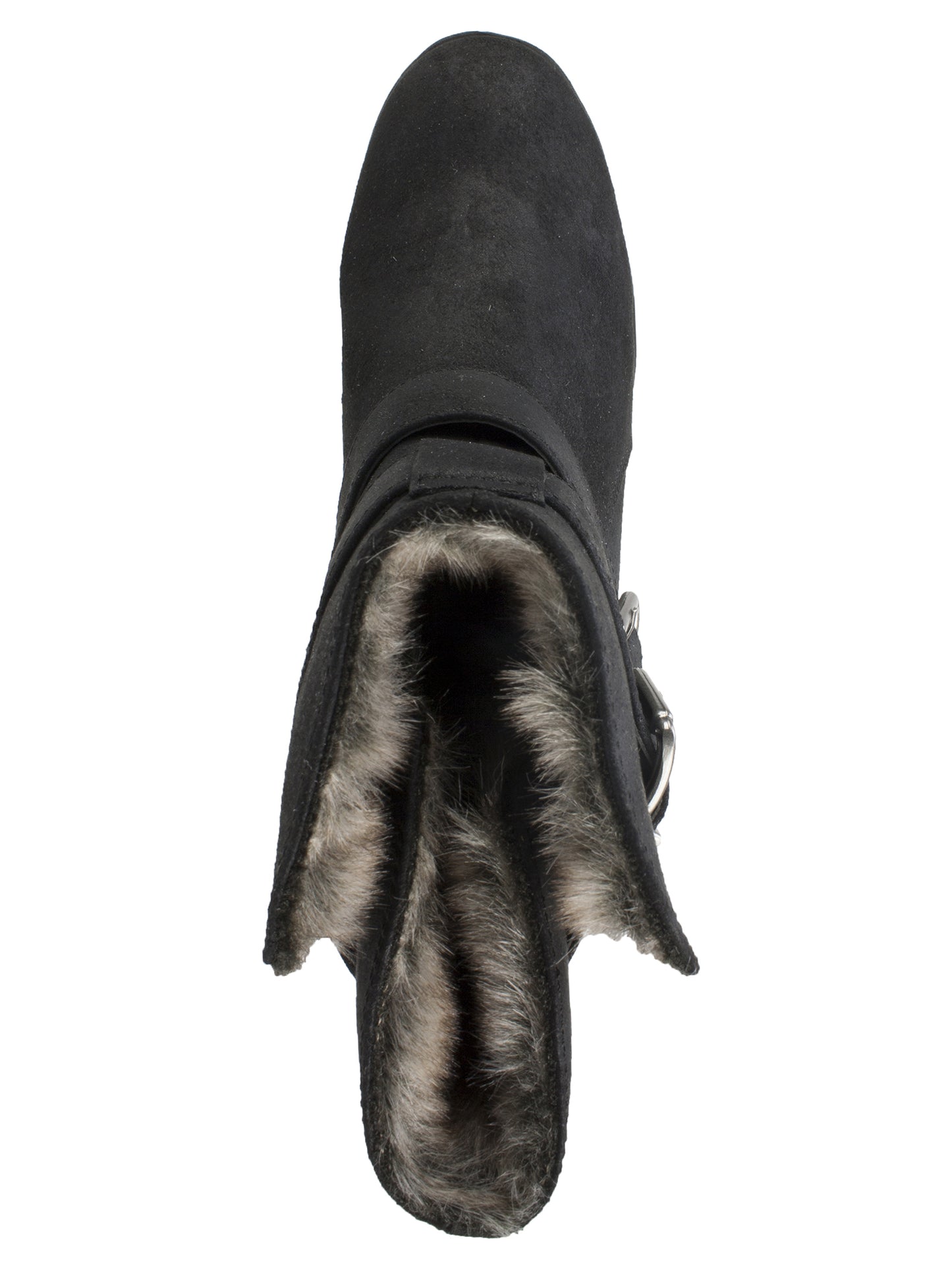 Bota de castidade feminina White Mountain, camurça encerada preta, cinza, tamanho 10 M