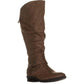 Botas femininas da moda BareTraps Yanessa Fabric, bico fechado, cano médio, marrom, tamanho 7,5