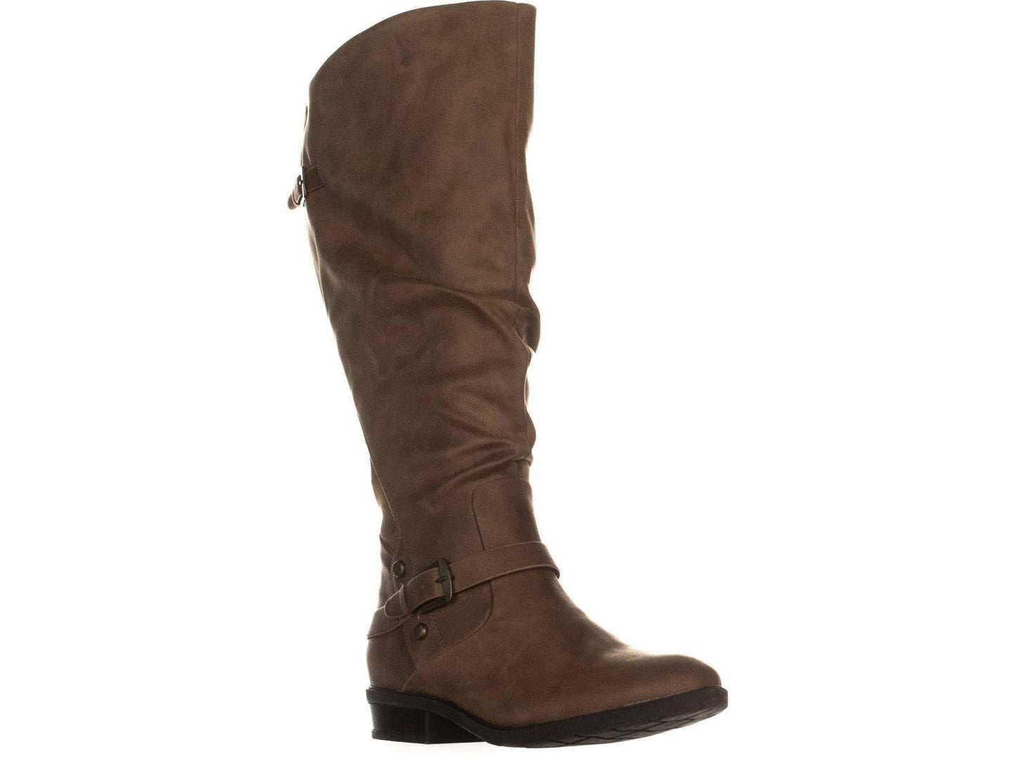 Botas femininas da moda BareTraps Yanessa Fabric, bico fechado, cano médio, marrom, tamanho 7,5
