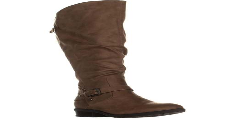 Botas femininas da moda BareTraps Yanessa Fabric, bico fechado, cano médio, marrom, tamanho 7,5