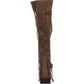 Botas femininas da moda BareTraps Yanessa Fabric, bico fechado, cano médio, marrom, tamanho 7,5
