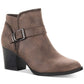 Botas femininas American Rag com zíper e fivela Accent Comfort Milly, bico redondo, salto bloco, marrom, tamanho 5 M
