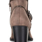 Botas femininas American Rag com zíper e fivela Accent Comfort Milly, bico redondo, salto bloco, marrom, tamanho 5 M