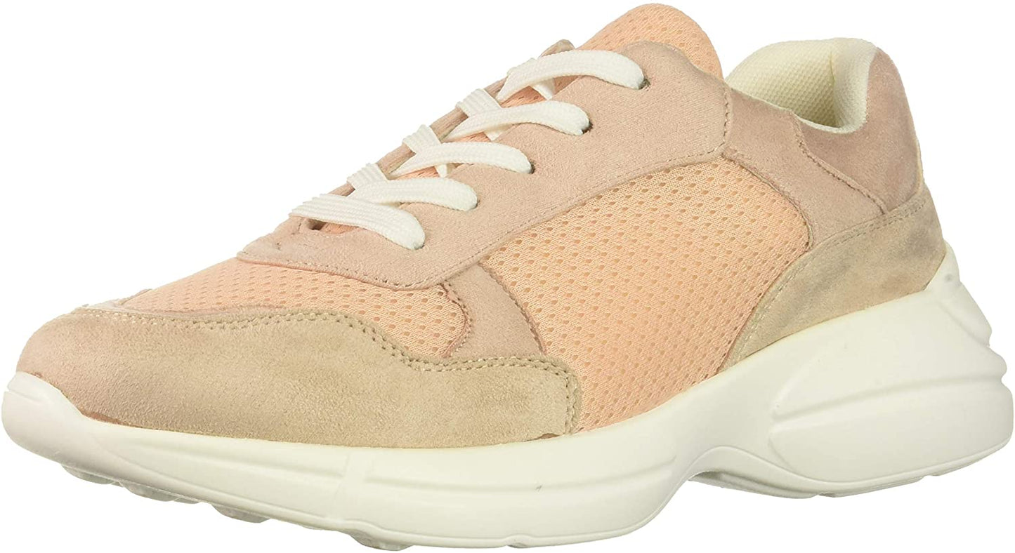 Madden Girl Burrel Tênis de cano baixo com cadarço, estilo fashion, cor de blush, tamanho 9,5 m