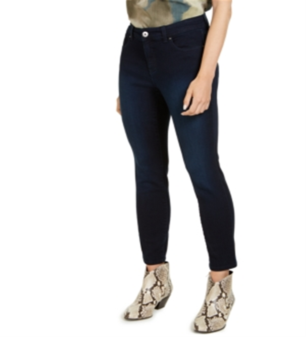 Calça Jeans Skinny Feminina Petite Tummy-Control INC Gemini Wash Azul Tamanho 6 P