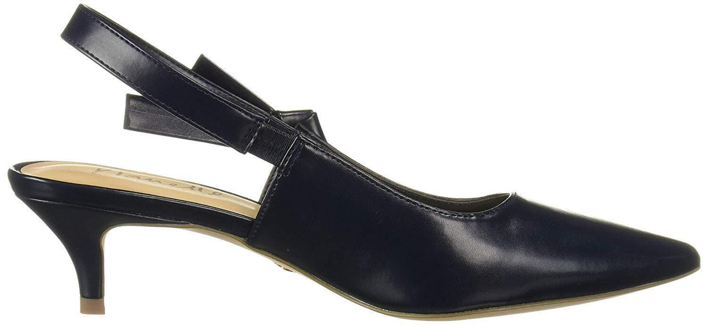 Nanette Lepore Rhona Slingback Kitten Heels Feminino Azul Marinho Tamanho 8M