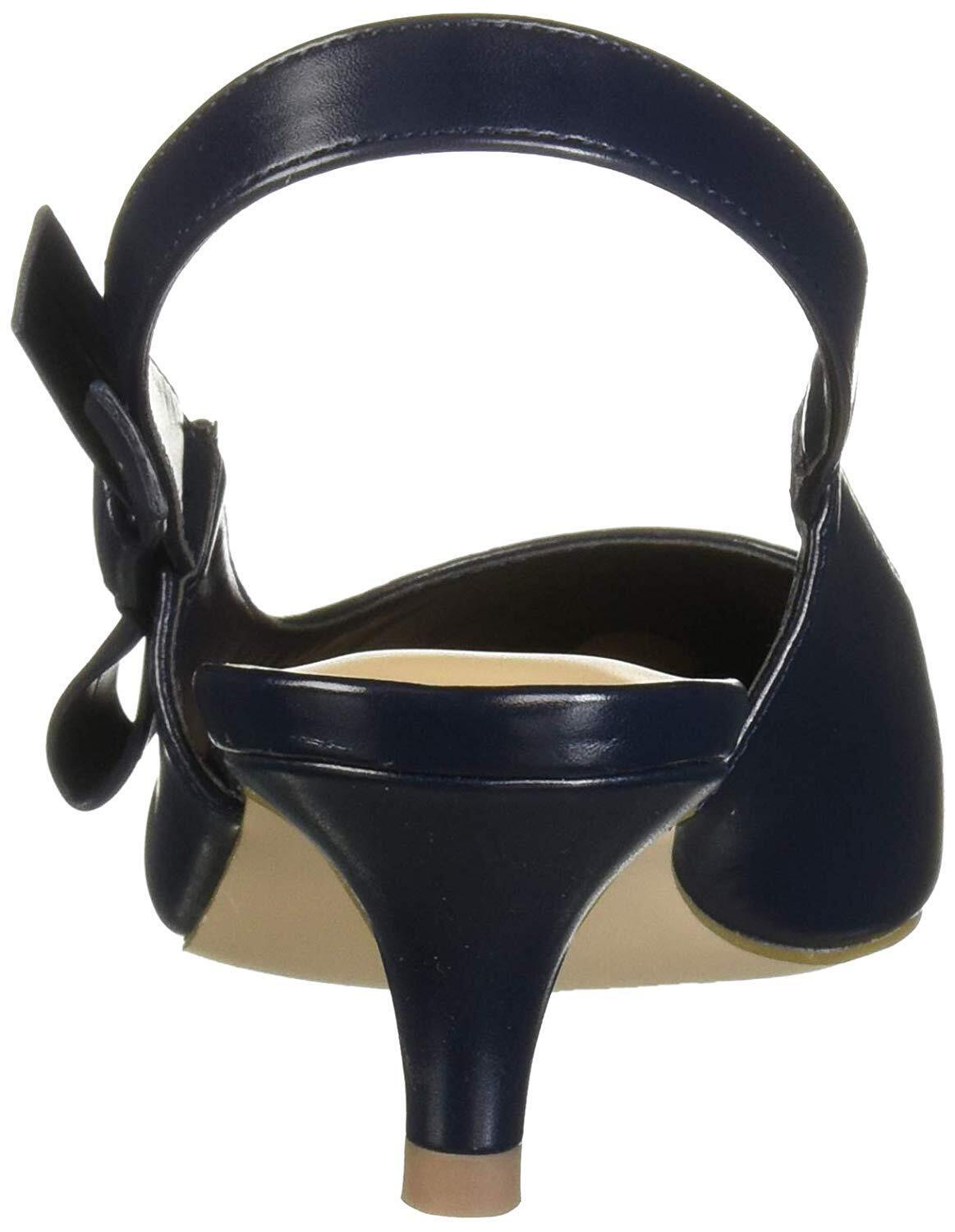 Nanette Lepore Rhona Slingback Kitten Heels Feminino Azul Marinho Tamanho 8M