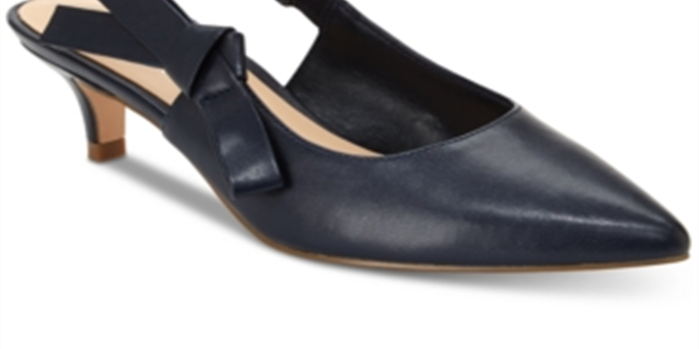 Nanette Lepore Rhona Slingback Kitten Heels Feminino Azul Marinho Tamanho 8M