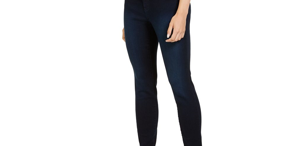 Calça Jeans Skinny Feminina Petite Tummy-Control INC, Lavagem Gemini, Azul, Tamanho 12P