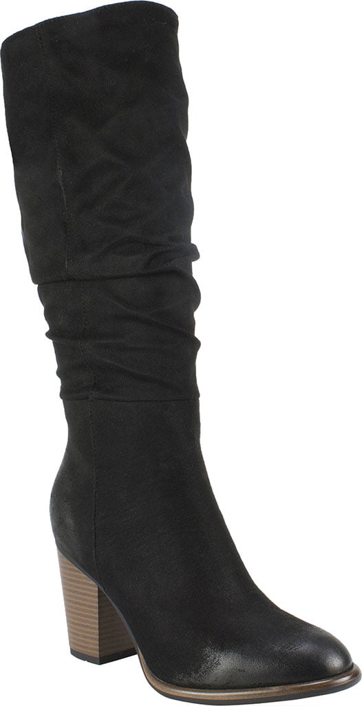 Bota Trunell Tall Slouch Feminina White Mountain, Preta, em Camurça Cerosa, Tamanho 6 M