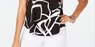 Blusa Alfani Feminina Zany Abstract Wave Print Marrom Tamanho Pequeno Pequeno