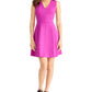 Vestido feminino Rachel Roy com decote em V, sem mangas e ajuste evasê, novo, roxo, tamanho XXL