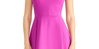 Vestido feminino Rachel Roy com decote em V, sem mangas e ajuste evasê, novo, roxo, tamanho XXL