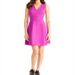 Vestido feminino Rachel Roy com decote em V, sem mangas e ajuste evasê, novo, roxo, tamanho XXL