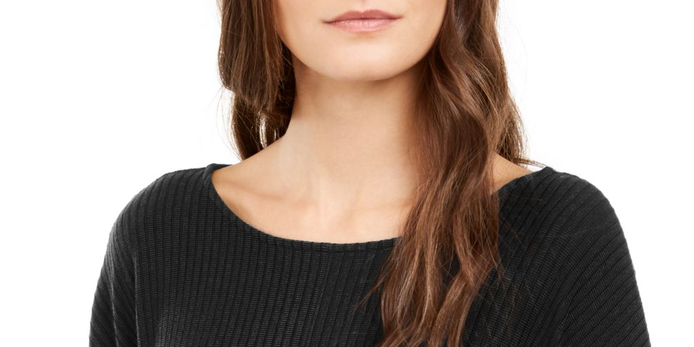 Alfani Top Poncho Feminino com Manga Sino e Decote Redondo, Preto, Tamanho M