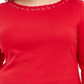 Karen Scott Top de algodão feminino plus size com ilhós e renda, tamanho GG