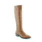 Botas femininas Bar III Vayla de couro com bico fechado e cano alto, marrom, tamanho 5,5 M