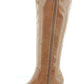 Botas femininas Bar III Vayla de couro com bico fechado e cano alto, marrom, tamanho 5,5 M