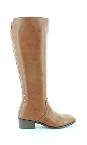 Botas femininas Bar III Vayla de couro com bico fechado e cano alto, marrom, tamanho 5,5 M
