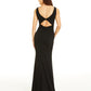 Vestido longo feminino com decote em V e costas nuas, sem mangas, cor esmeralda, tamanho XX-S