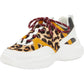 Tênis feminino INC Gemella Leather Animal Print Dad, branco, tamanho 9 M