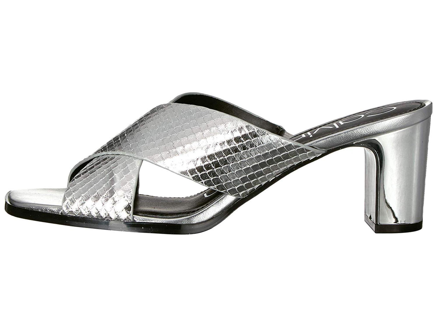 Sandália de Salto Dylan Feminina Calvin Klein Prata Tamanho 5,5 M