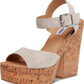 Sapatos femininos Steve Madden Jess Leather Open Toe Special, camurça Bone, tamanho 9,5