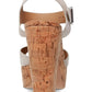 Sapatos femininos Steve Madden Jess Leather Open Toe Special, camurça Bone, tamanho 9,5