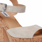 Sapatos femininos Steve Madden Jess Leather Open Toe Special, camurça Bone, tamanho 9,5