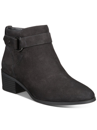 Giani Bernini Women's Leather Putneyy Memory Foam Block Heel Boot Black Size 6M