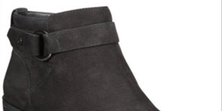 Giani Bernini Women's Leather Putneyy Memory Foam Block Heel Boot Black Size 6M
