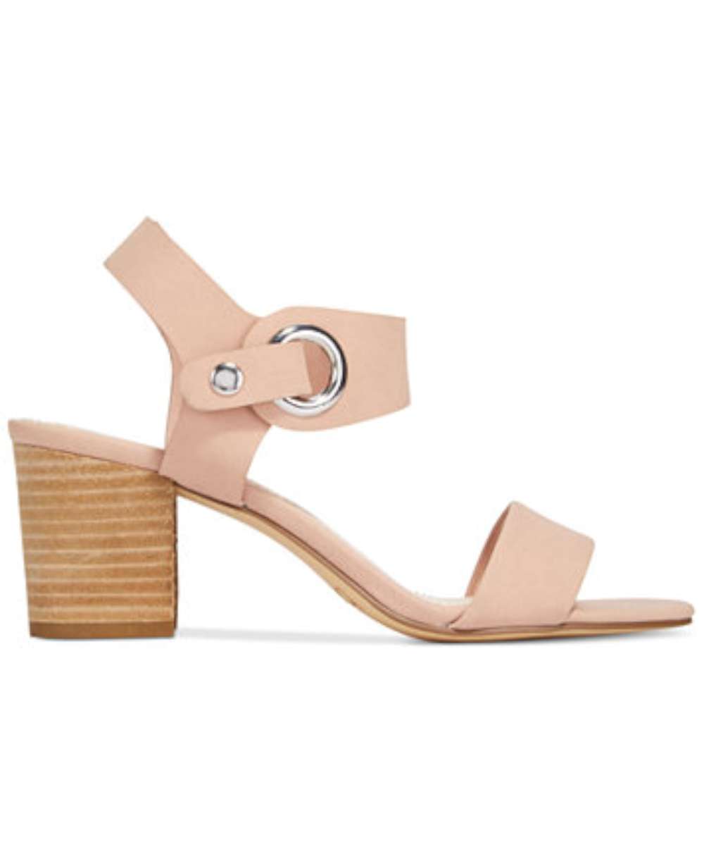 Sandálias femininas Bar III Birdie2 com tira no tornozelo, bico aberto, rosa, tamanho 11 M