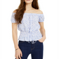 Blusa Ultra Flirt Junior com babados e amarração nos ombros, branca, tamanho grande