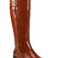 Tommy Hilfiger Imina Botas de montaria femininas de couro sintético até o joelho, tamanho 5 M, marrom