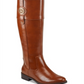 Tommy Hilfiger Imina Botas de montaria femininas de couro sintético até o joelho, tamanho 5 M, marrom