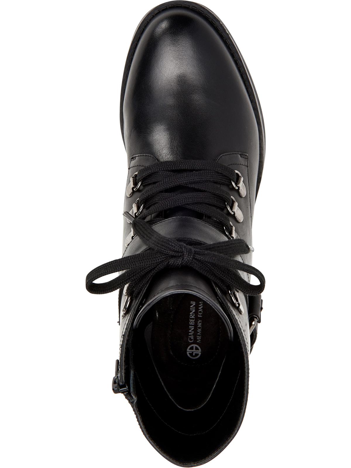 Giani Bernini Botas femininas com zíper e salto bloco e bico redondo, pretas, tamanho 8,5 M