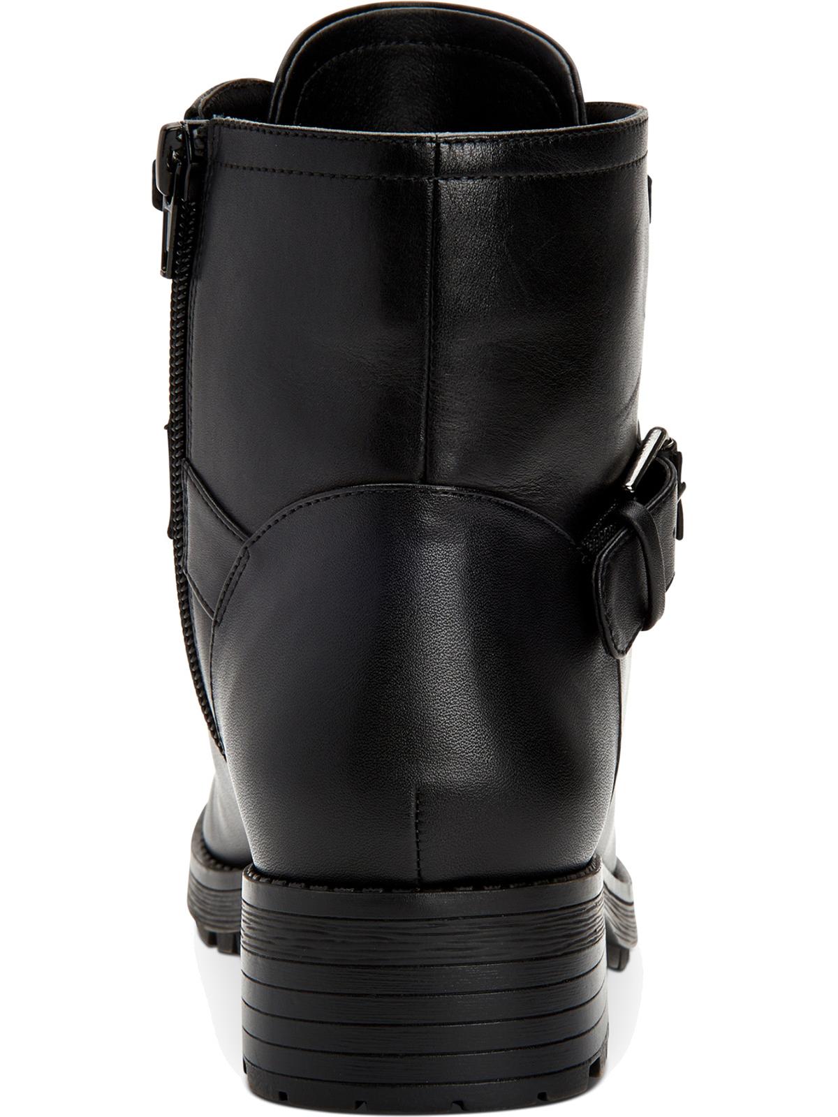 Giani Bernini Botas femininas com zíper e salto bloco e bico redondo, pretas, tamanho 8,5 M