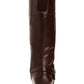Botas de montaria femininas Charter Club Helenn de couro sintético, tamanho 7,5 M, marrom