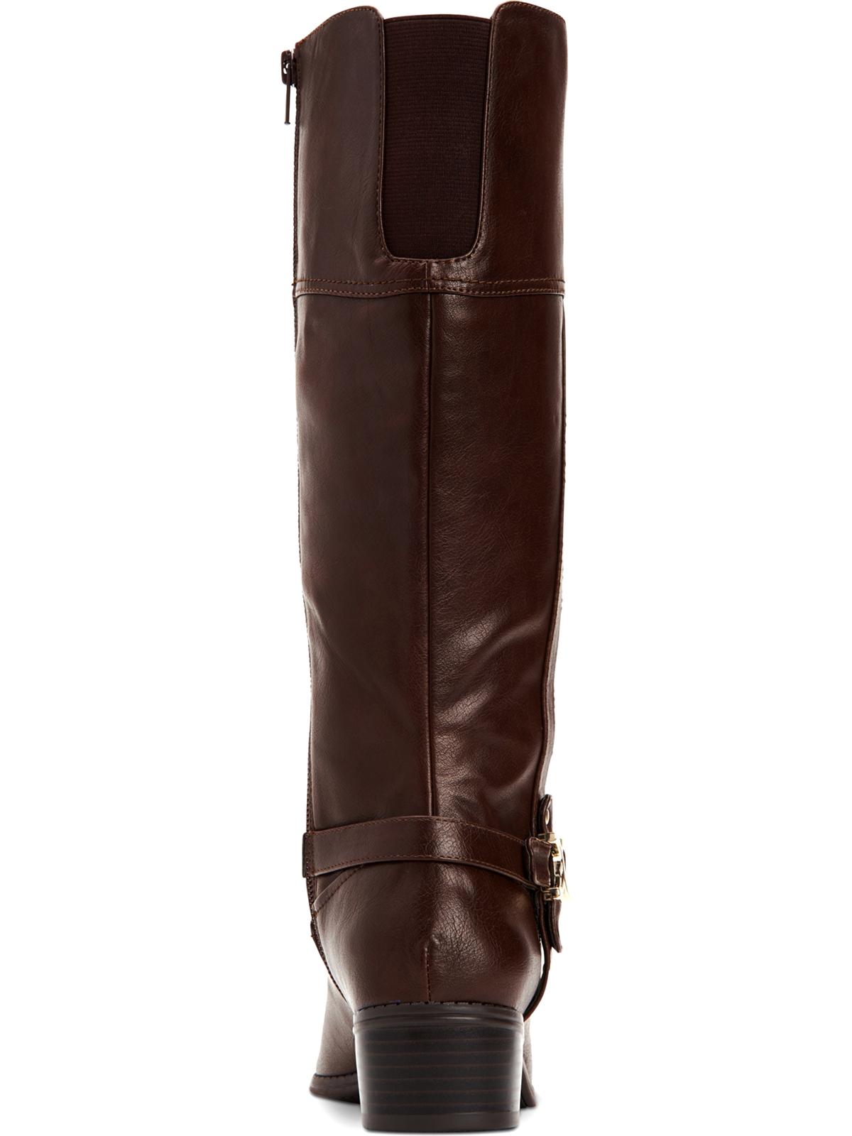 Botas de montaria femininas Charter Club Helenn de couro sintético, tamanho 7,5 M, marrom