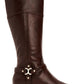 Botas de montaria femininas Charter Club Helenn de couro sintético, tamanho 7,5 M, marrom