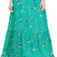 Vestido longo estampado Calvin Klein feminino, estilo camponês, verde, tamanho pequeno