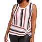 Suéter feminino plus size listrado com torção lateral INC, rosa-claro, tamanho 3X