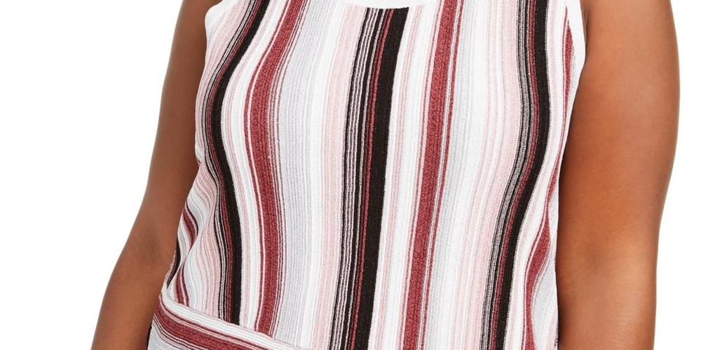 Suéter feminino plus size listrado com torção lateral INC, rosa-claro, tamanho 3X