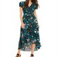 Vestido curto feminino INC com manga bufante, comprimento alto e baixo, preto, tamanho 2 P